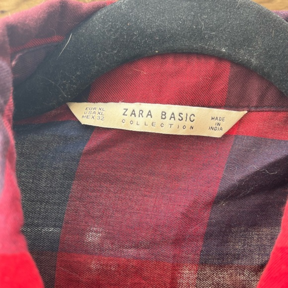 Zara Plaid Fringe Shirt - Picture 2 of 3